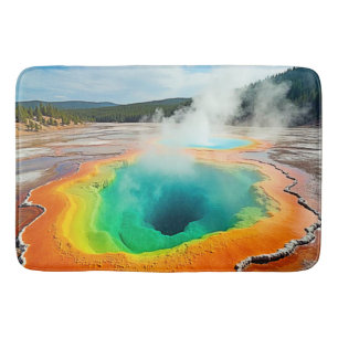 Alfombrilla De Baño El colorido arte de la primavera caliente de la na