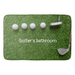 Alfombrilla De Baño El cuarto de baño de golf con pelotas de golf y ma
