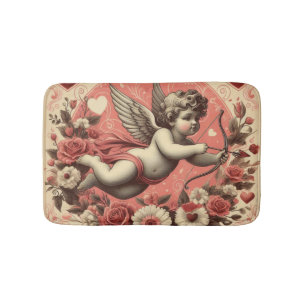 Alfombrilla De Baño El día de San Valentín clásico/vintage/retro cupid