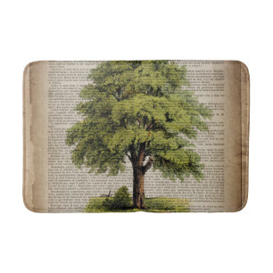 Alfombrilla De Baño El diccionario ECO Earth Day imprime el roble vint