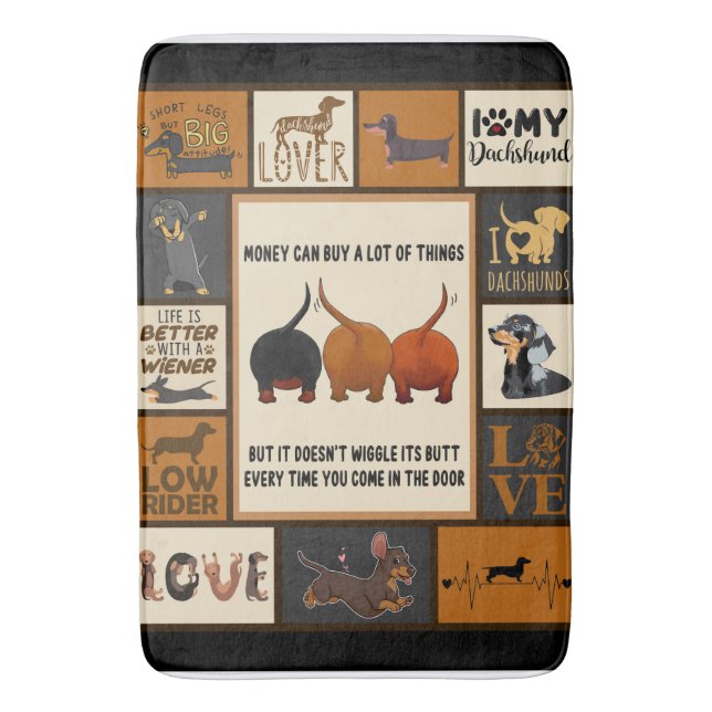 Alfombrilla De Baño El Dinero Dachshund Puede Comprar Muchas Cosas Dac (Frente vertical)