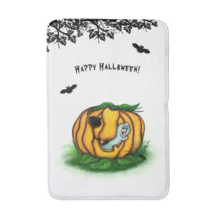 Alfombrilla De Baño El fantasma de Halloween , Bat , Ghost y Spider