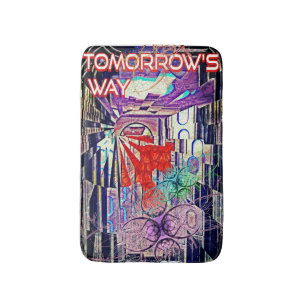Alfombrilla De Baño El futuro del arte retro de mañana