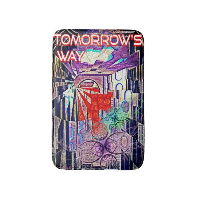 Alfombrilla De Baño El futuro del arte retro de mañana (Frente vertical)