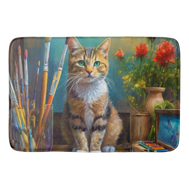 Alfombrilla De Baño El gato artístico (Anverso)