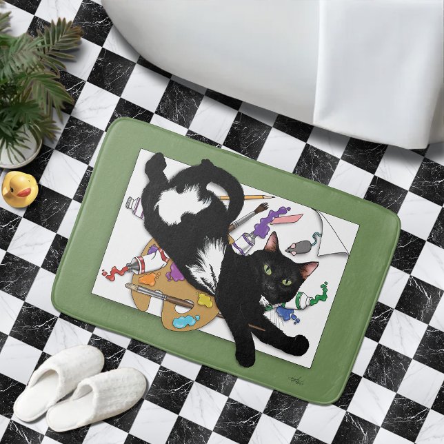 Alfombrilla De Baño El gato del artista (Subido por el creador)