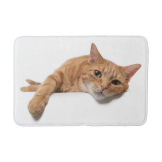 Alfombrilla De Baño El gato del naranja está tumbado