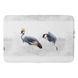 Alfombrilla De Baño el gris coronó los pares animales de los pares de