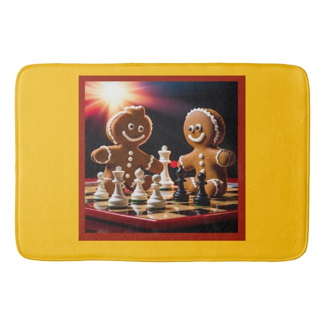 Alfombrilla De Baño El Hombre De Pan De Gante Juega Al Ajedrez Con Su  (Anverso)