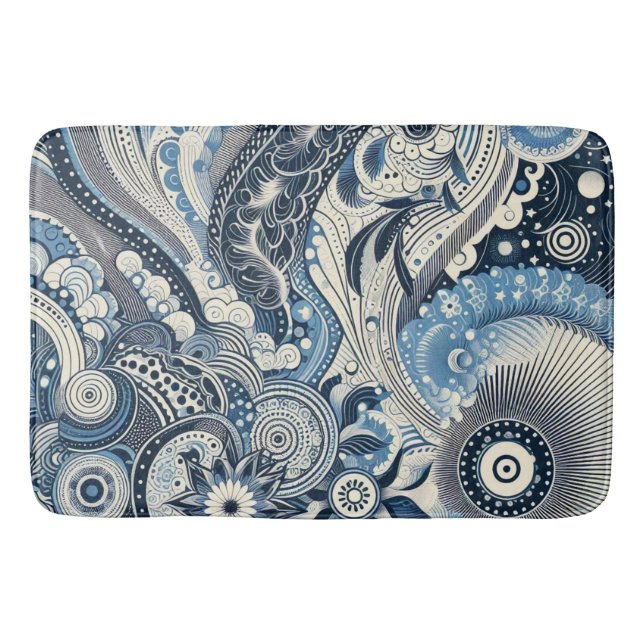 Alfombrilla De Baño El Home Studio Indigo Bloom (Anverso)