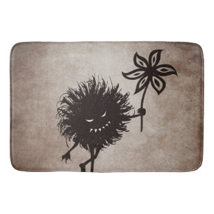 Alfombrilla De Baño El insecto malvado da el vintage de la flor