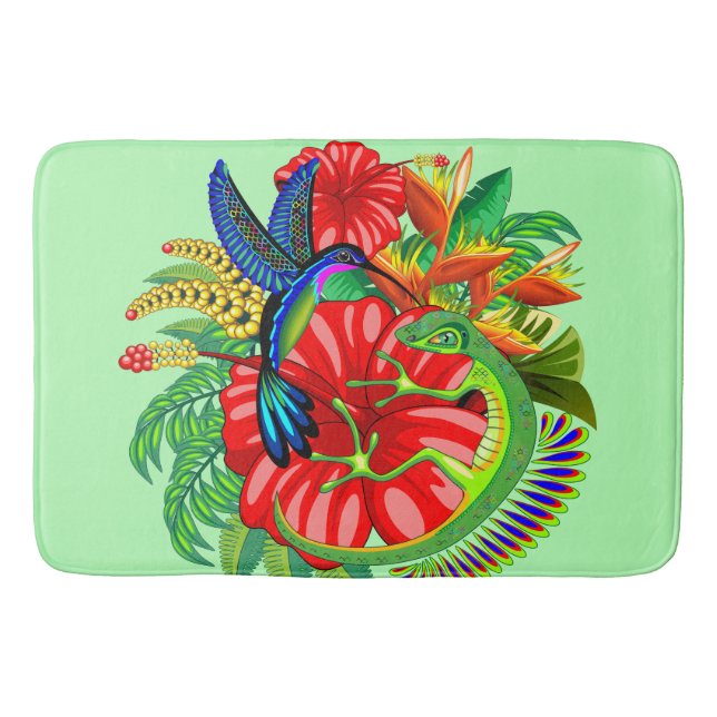 Alfombrilla De Baño El lagarto y el colibrí (Anverso)