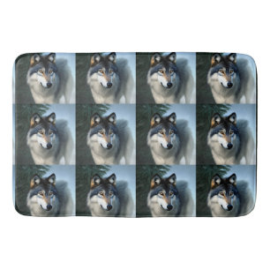 Alfombrilla De Baño El Lobo Ártico, intrépido