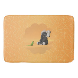 Alfombrilla De Baño El loro se encuentra con un elefante relleno