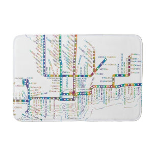 Alfombrilla De Baño El mapa del subterráneo de Chicago con el tren