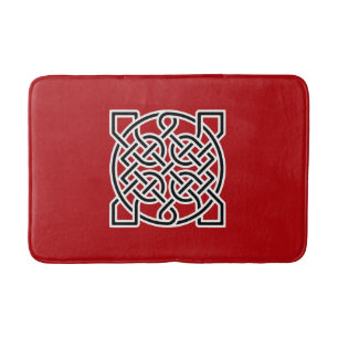 Alfombrilla De Baño El nudo del marinero celta, rojo profundo, negro y