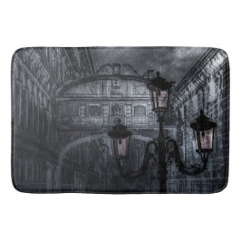 Alfombrilla De Baño El oscuro puente de lluvias de Venecia de suspiros