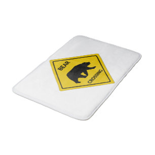 Alfombrilla De Baño El oso de SlipperyJoe cruzando la silueta del oso