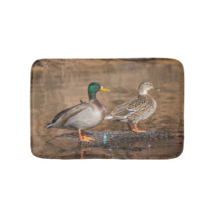 Alfombrilla De Baño El par de pato silvestre Ducks la estera