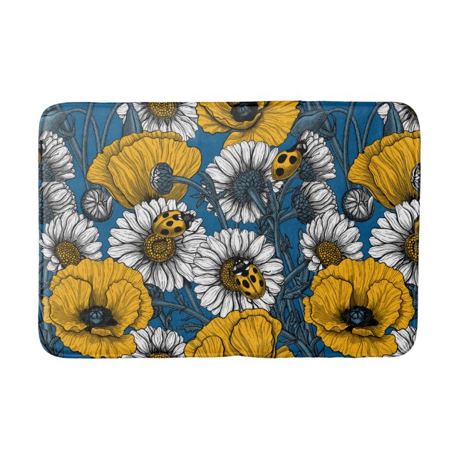 Alfombrilla De Baño El prado en amarillo y azul (Anverso)