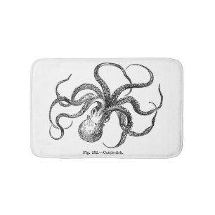 Alfombrilla De Baño El pulpo de las jibias del vintage kraken el