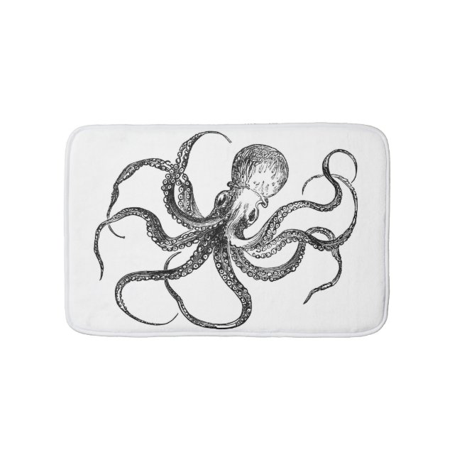 Alfombrilla De Baño El pulpo náutico del vintage kraken al (Anverso)