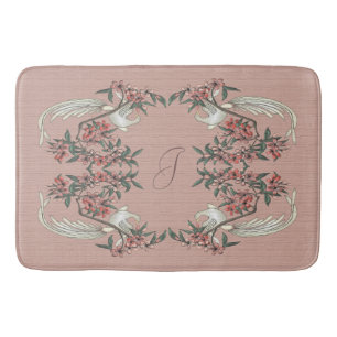 Alfombrilla De Baño El romance de la seda con la yema del monograma