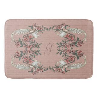 Alfombrilla De Baño El romance de la seda con la yema del monograma