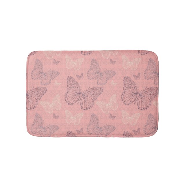 Alfombrilla De Baño El rosa de la mariposa (Anverso)
