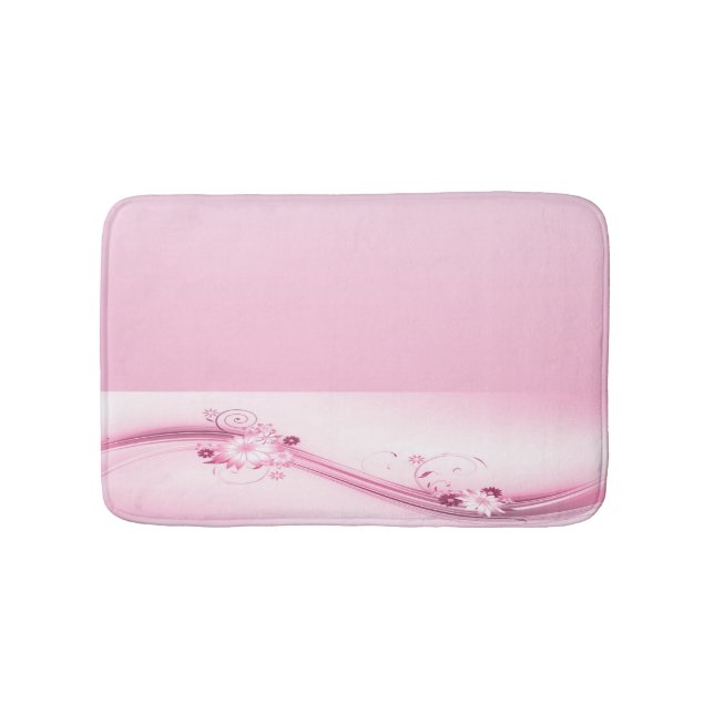 Alfombrilla De Baño El rosa florece ondas de n (Anverso)