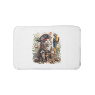 Alfombrilla De Baño El tesoro pirata de un gato