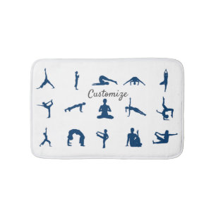 Alfombrilla De Baño El yoga de silueta es Thunder_Cove