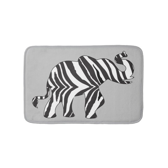 Alfombrilla De Baño ELEFANTE DE rayas de cebra (Anverso)