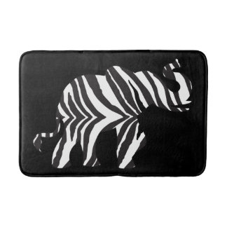 Alfombrilla De Baño Elefante hecho de rayas de cebra