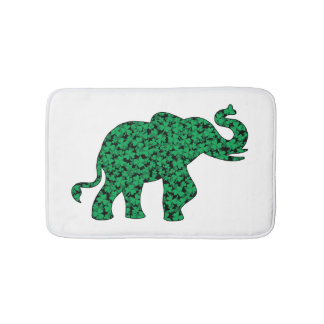 Alfombrilla De Baño elefante lindo hecho de shamrock