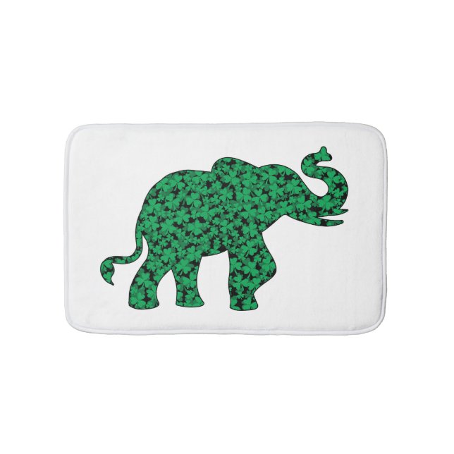 Alfombrilla De Baño elefante lindo hecho de shamrock (Anverso)