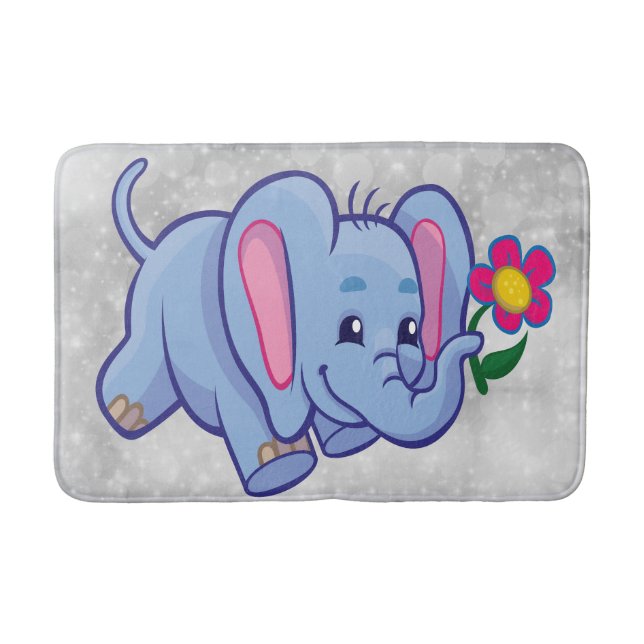 Alfombrilla De Baño elefante personalizado lindo (Anverso)