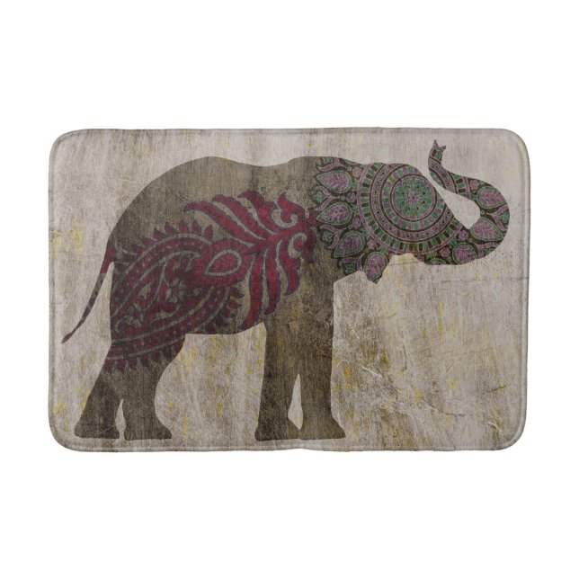 Alfombrilla De Baño Elefante tribal del zen (Anverso)