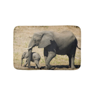 Alfombrilla De Baño Elefante y madre del bebé