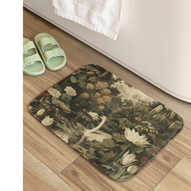 Alfombrilla De Baño Elegancia botánica - Cisne en el bosque (Subido por el creador)