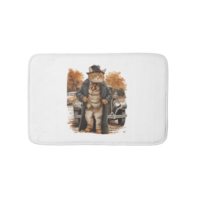 Alfombrilla De Baño Elegancia de gato vintage (Anverso)