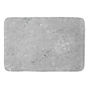 Alfombrilla De Baño "Elegancia en plata: Hibiscus florece"