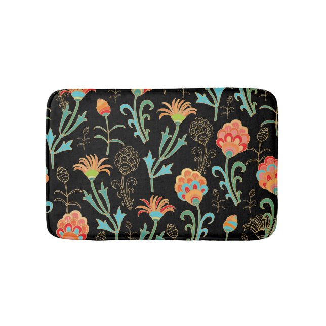 Alfombrilla De Baño Elegancia floral oriental sin inconvenientes (Anverso)