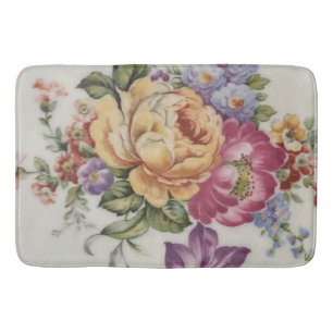 Alfombrilla De Baño Elegancia: Mat de baño floral de inspiración porce