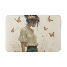 Alfombrilla De Baño Elegancia suave en una danza de mariposa