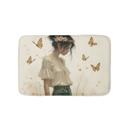 Alfombrilla De Baño Elegancia suave en una danza de mariposa