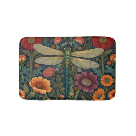 Alfombrilla De Baño Elegant art nouveau Autumn floral Dragonfly