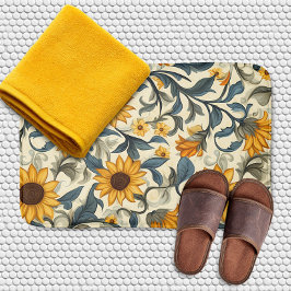 Alfombrilla De Baño Elegant Art Nouveau Sunflower Pattern