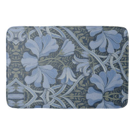 Alfombrilla De Baño Elegant Blue Watercolor Floral Pattern