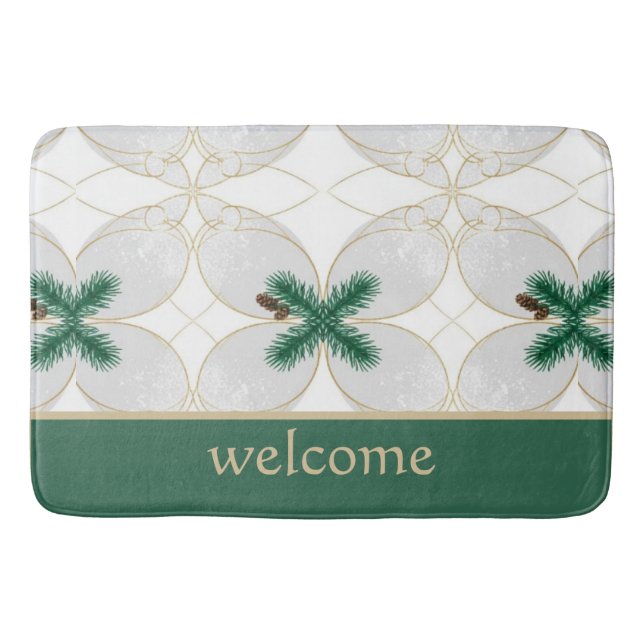 Alfombrilla De Baño Elegant Gold Eucalyptus Holiday Shower Curtain – M (Anverso)